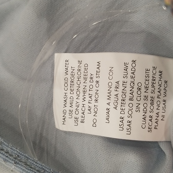 Mini Dress Size 7 Sequin Adjustable spaghetti straps blue Sky Beaded Fringe @hem - Picture 7 of 8